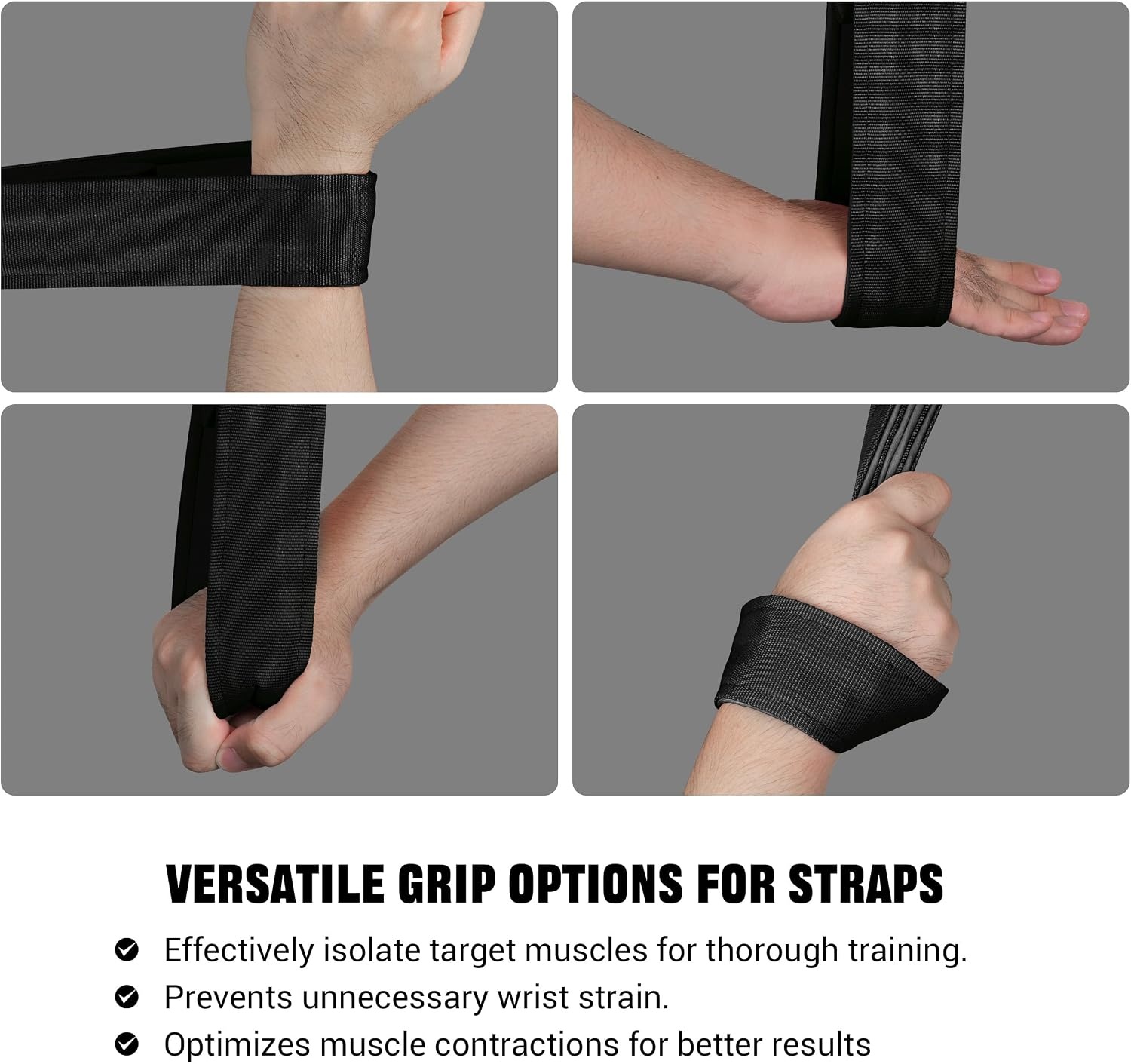 Vulken Tricep Rope Cable Attachment - Zwart - Twee lengtes: 56 cm en 73 cm