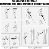 Vulken Tricep Rope Cable Attachment - Zwart - Twee lengtes: 56 cm en 73 cm