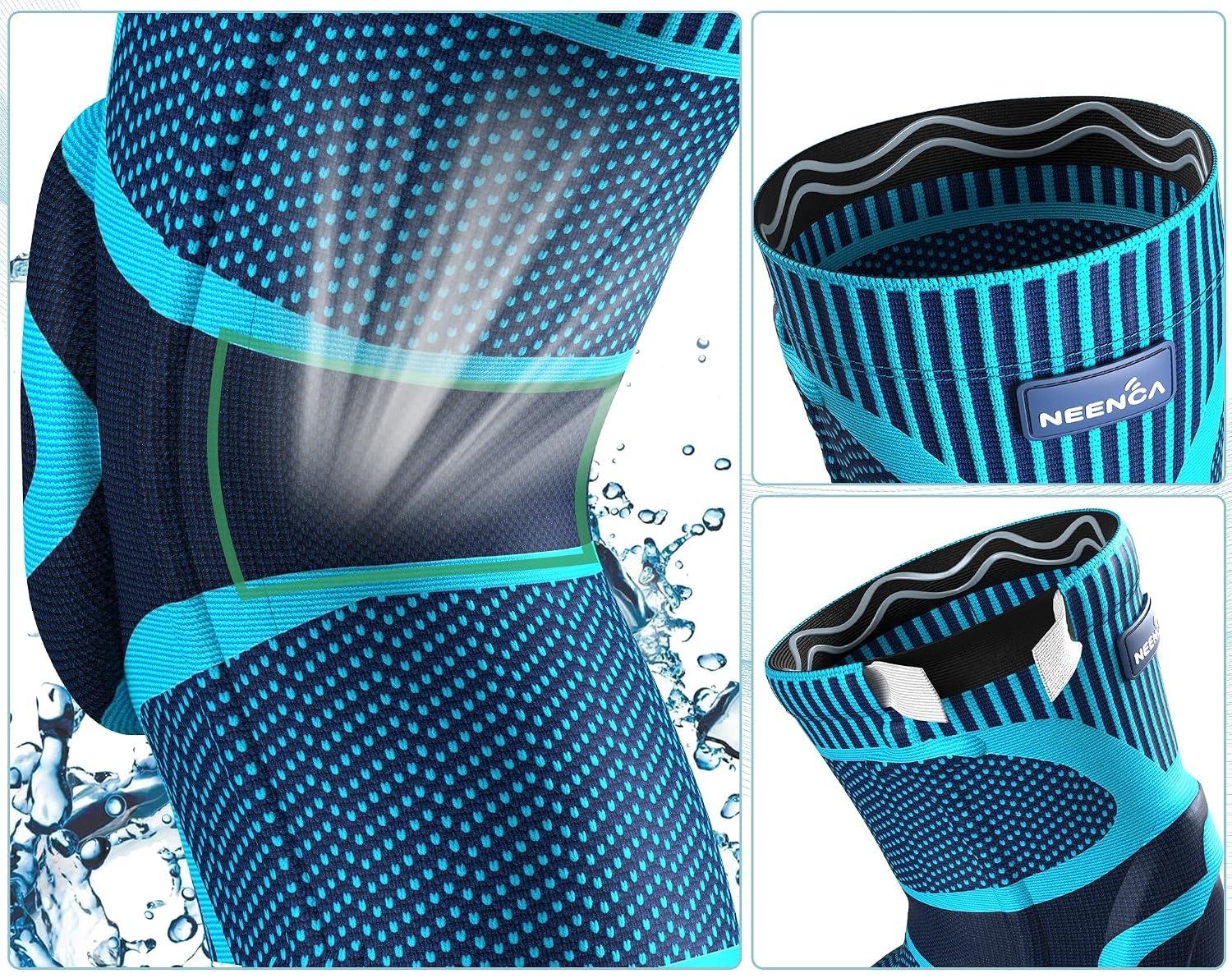 NEENCA Kniebrace, Kniecompressie Sleeve Ondersteuning met Patella Gel Pad & Side Spring Stabilizers, Kniebeschermer voor hardlopen, Meniscus scheur, Artritis, Gezamenlijke Pijn Relief,Letsel Recovery