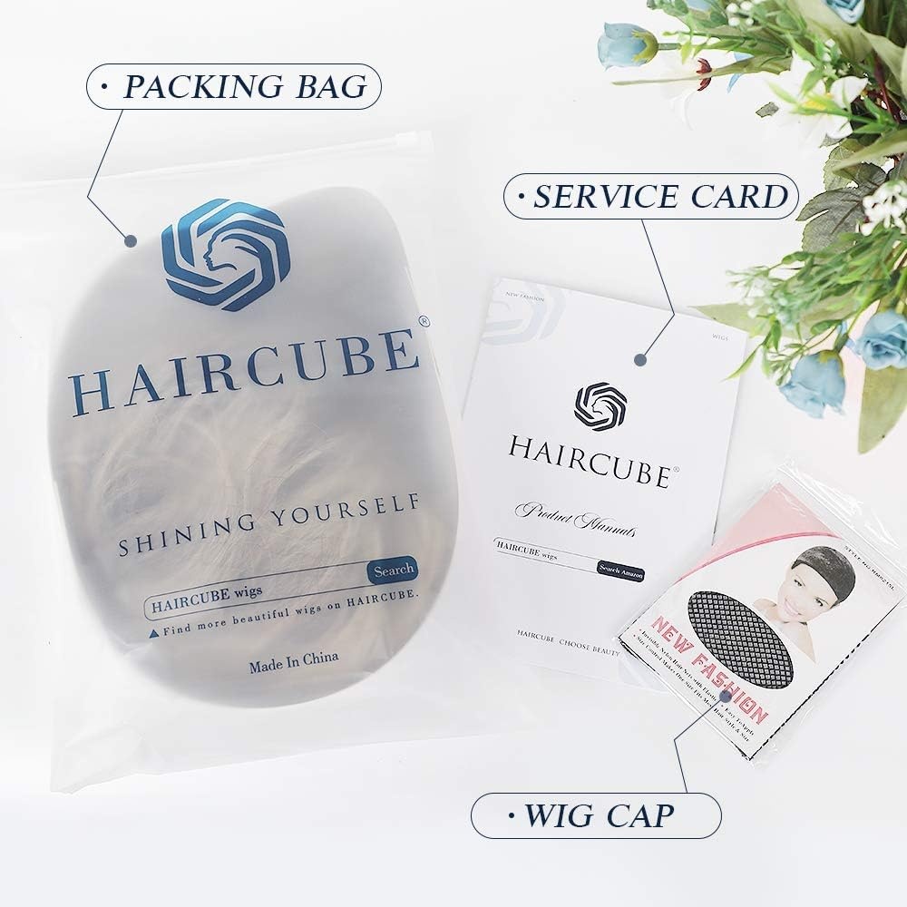 HAIRCUBE Charmante pruiken van echt haar voor vrouwen Kort blond haar met zwarte wortelpruiken