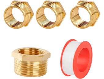 Verloopnippel 3/4" naar 1/2" Messing (4 stuks) - 62% Korting