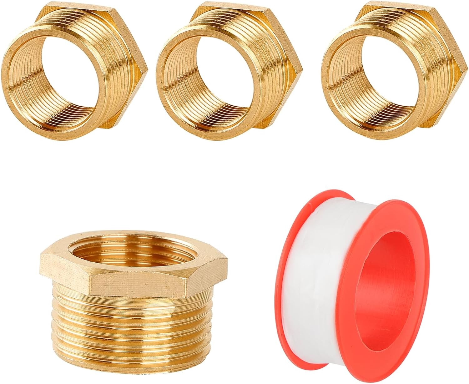 Verloopnippel 3/4" naar 1/2" Messing (4 stuks) - 62% Korting