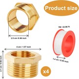 Verloopnippel 3/4" naar 1/2" Messing (4 stuks) - 62% Korting
