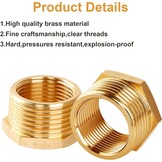 Verloopnippel 3/4" naar 1/2" Messing (4 stuks) - 62% Korting