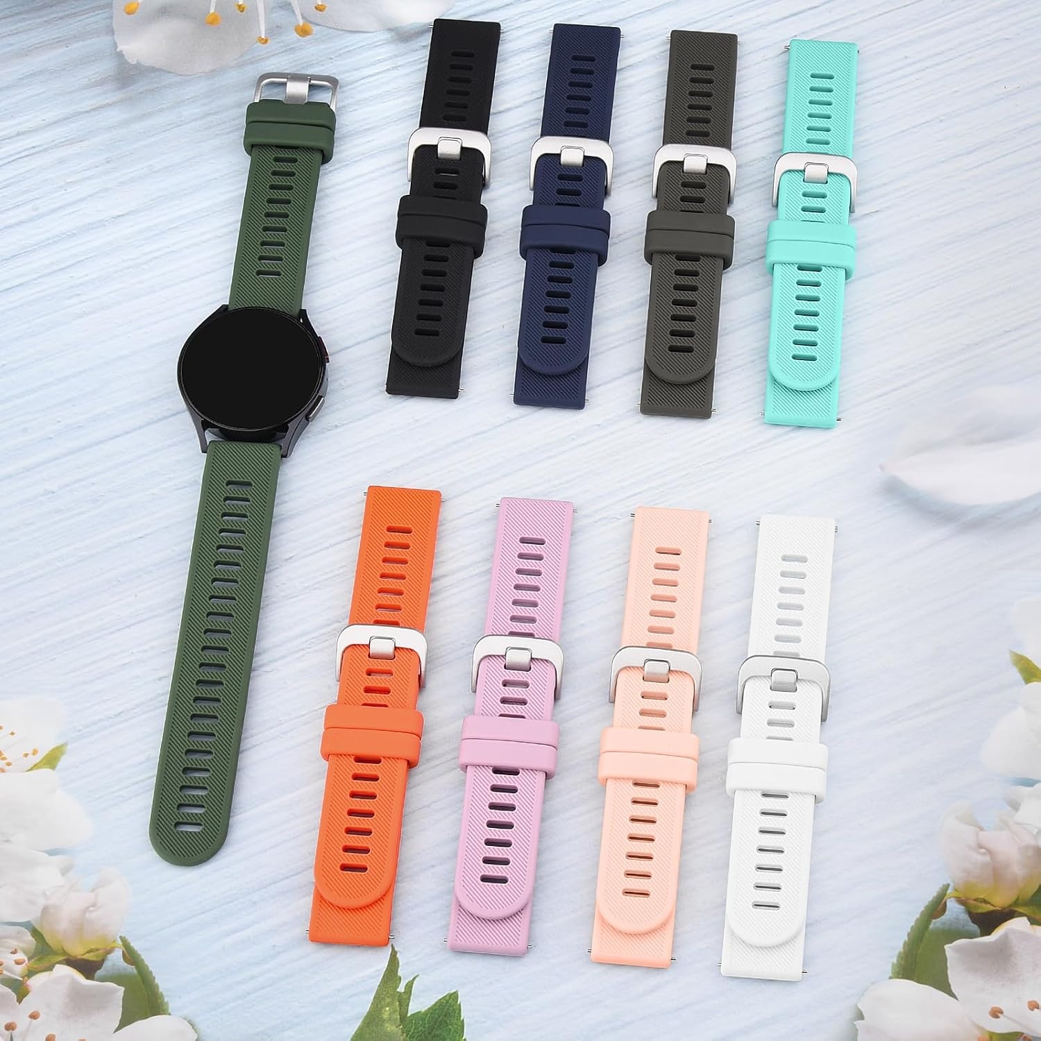 Unisex Siliconen Horlogeband 20mm Twill Roze - 45% Korting