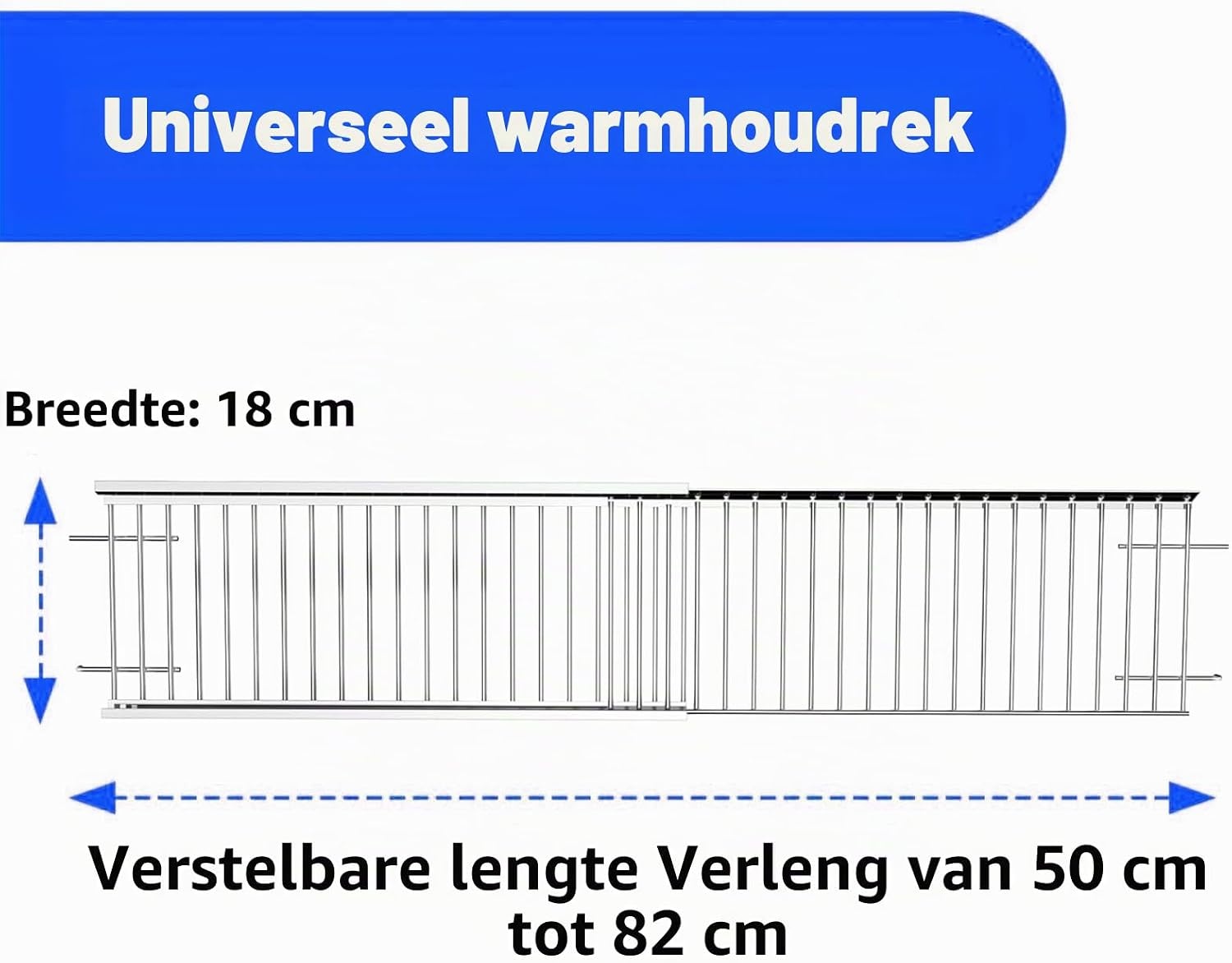 Uittrekbaar Warmhoudrooster RVS Antiaanbak - 32% Korting