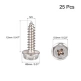 25x Zelftappende Schroeven M3x12mm RVS 304 - 47% Korting