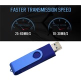 USB-Stick 512GB voor Android & PC - Dual USB 2.0 & Type-C (Blauw) - 32% Korting