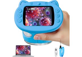 Digitale Kinder Microscoop 1000x Vergroting | 2.4" IPS | Blauw | 43% Korting