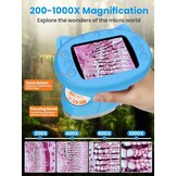 Digitale Kinder Microscoop 1000x Vergroting met IPS Scherm & LED