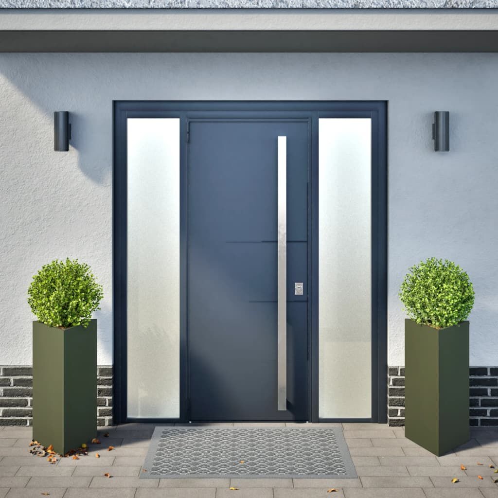 VidaXL Plantenbakken 2 st, Olijfgroen Staal, 40x34,5x70 cm (53% Korting)