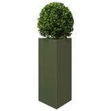 VidaXL Plantenbakken 2 st, Olijfgroen Staal, 40x34,5x70 cm (53% Korting)