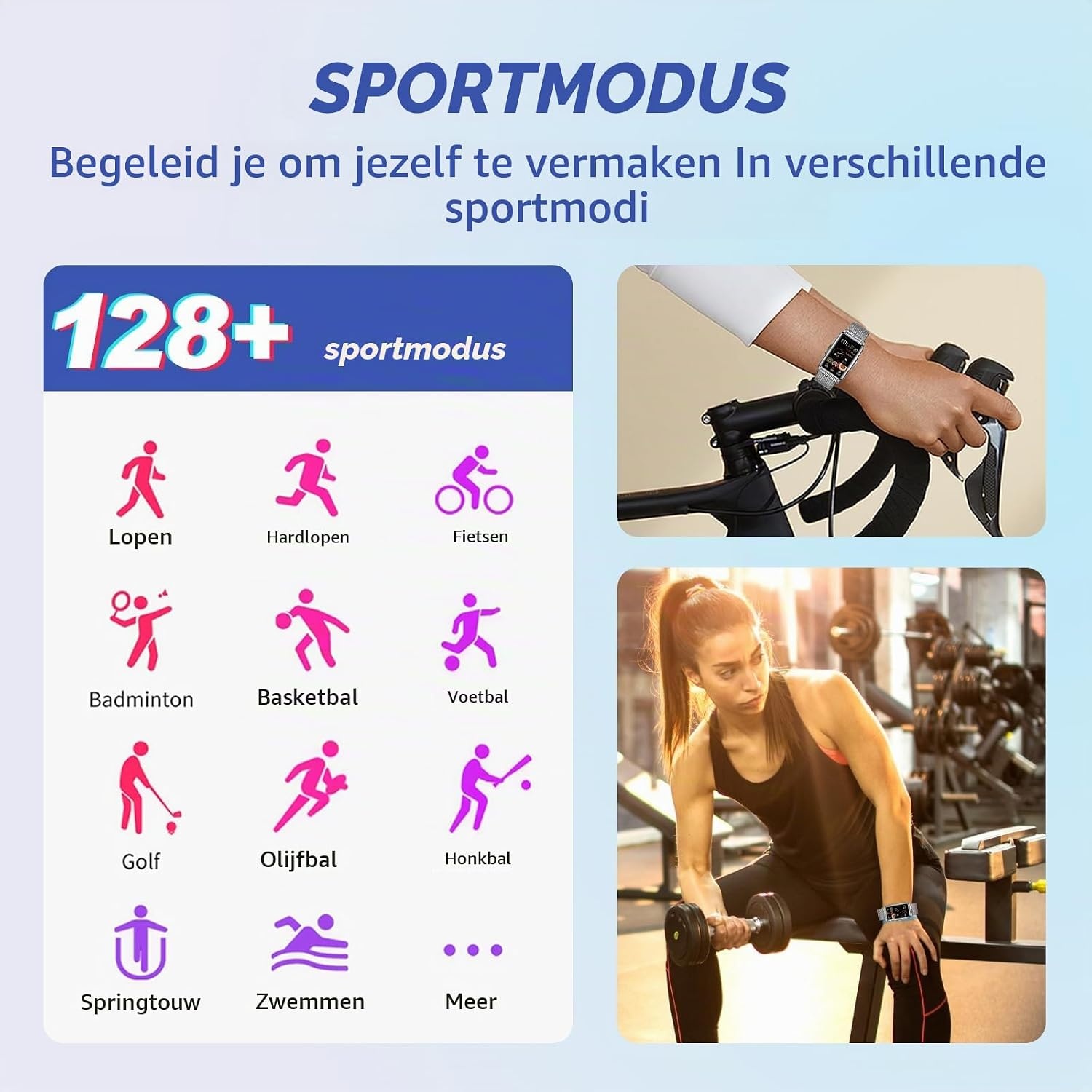 Smartwatch Dames Roze - 1,47 inch, Hartslag, SpO2, 124 Sporten - 29% Korting
