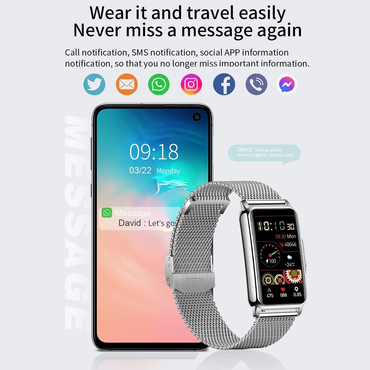 Smartwatch Dames Roze - 1,47 inch, Hartslag, SpO2, 124 Sporten - 29% Korting
