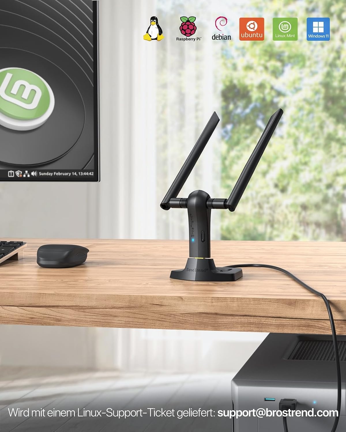 Snelle WiFi Adapter AC1200 met 2 Antennes & 28% Korting