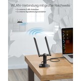 Snelle WiFi Adapter AC1200 met 2 Antennes & 28% Korting