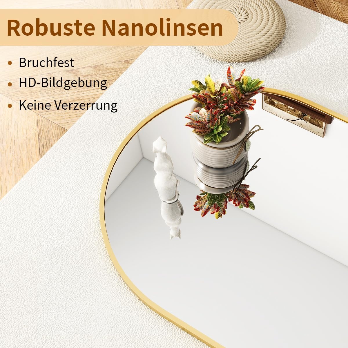 Gouden Boog Vloerspiegel 60x165 cm | 33% Korting | Staand of Wandmontage