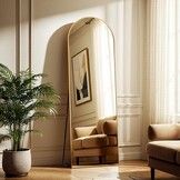Gouden Boog Vloerspiegel 60x165 cm | 33% Korting | Staand of Wandmontage
