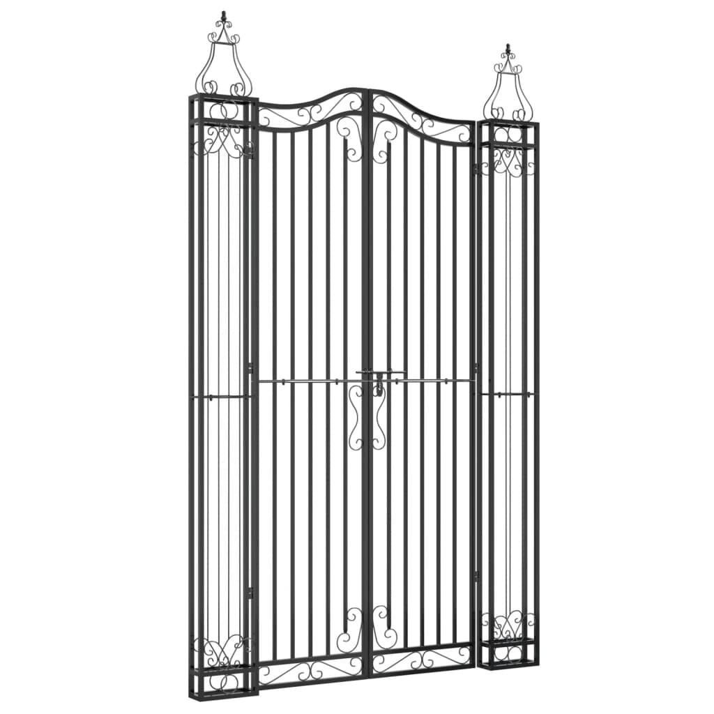 Smeedijzeren Tuinpoort Zwart 121x8x200 cm - 35% Korting
