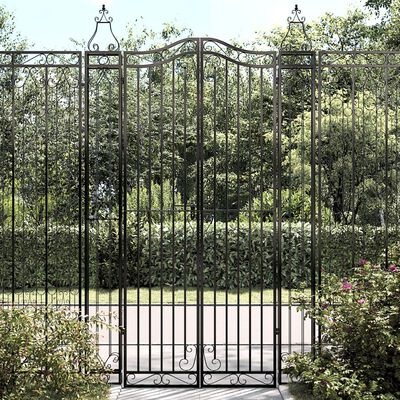 Smeedijzeren Tuinpoort Zwart 121x8x200 cm - 35% Korting