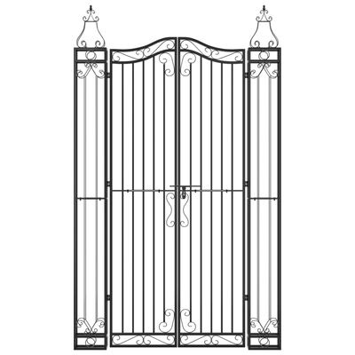 Smeedijzeren Tuinpoort Zwart 121x8x200 cm - 35% Korting