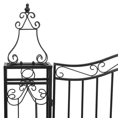 Smeedijzeren Tuinpoort Zwart 121x8x200 cm - 35% Korting
