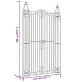 Smeedijzeren Tuinpoort Zwart 121x8x200 cm - 35% Korting