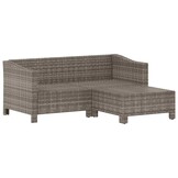 Loungeset met kussens, Poly Rotan, Grijs - 35% Korting!