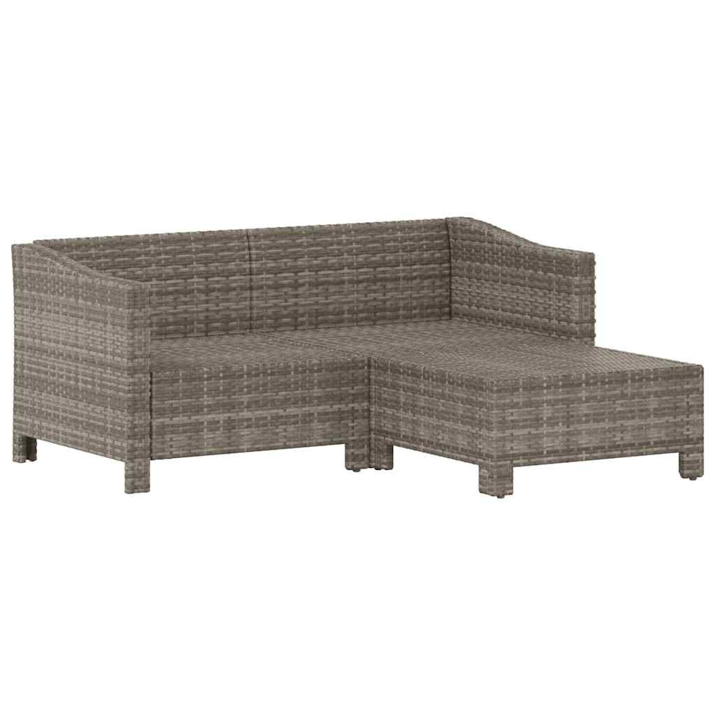 Loungeset met kussens, Poly Rotan, Grijs - 35% Korting!