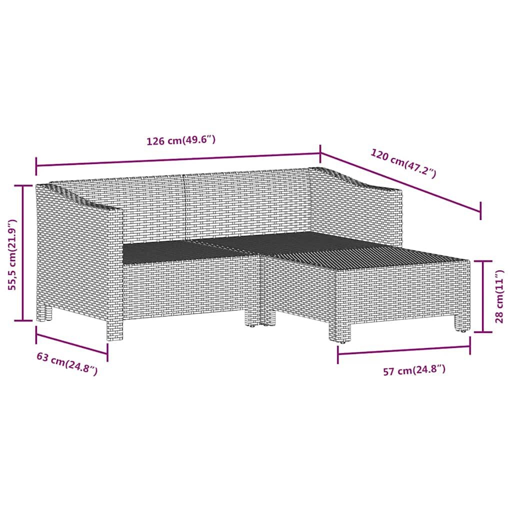 Loungeset met kussens, Poly Rotan, Grijs - 35% Korting!