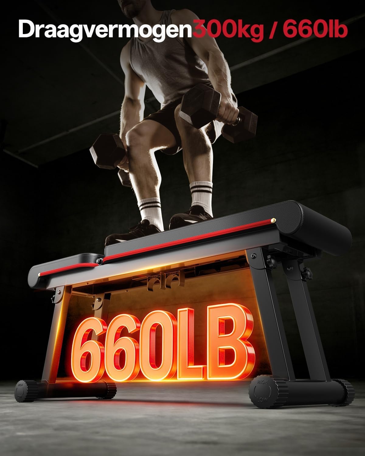 Verstelbare Halterbank - Inklapbaar & 300KG Capaciteit - 53% Korting