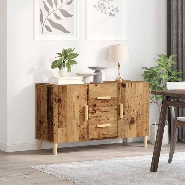 Dressoir 100x36x60 cm Bewerkt Hout - Oudhoutkleurig met 34% Korting