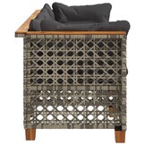 VidaXL Tuinbank 3-zits met Kussens - Poly Rattan Grijs (35% Korting!)
