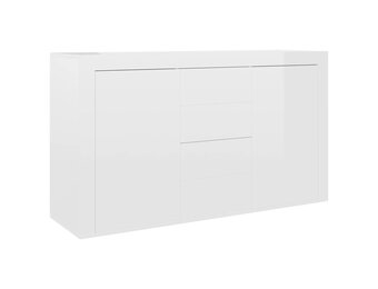 vidaXL Dressoir Hoogglans Wit - 120x36x69 cm - 55% Korting