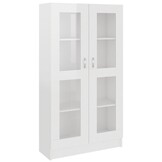 Vitrinekast Hoogglans Wit 82,5x30,5x150 cm - 55% Korting!
