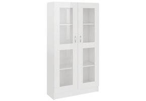 Vitrinekast Hoogglans Wit 82,5x30,5x150 cm - 55% Korting!