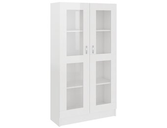 Vitrinekast Hoogglans Wit 82,5x30,5x150 cm - 55% Korting!