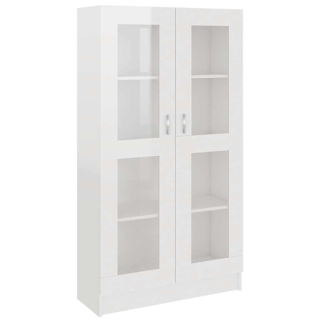 Vitrinekast Hoogglans Wit 82,5x30,5x150 cm - 55% Korting!