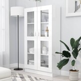 Vitrinekast Hoogglans Wit 82,5x30,5x150 cm - 55% Korting!