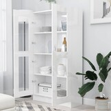 Vitrinekast Hoogglans Wit 82,5x30,5x150 cm - 55% Korting!