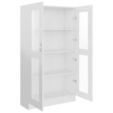 Vitrinekast Hoogglans Wit 82,5x30,5x150 cm - 55% Korting!