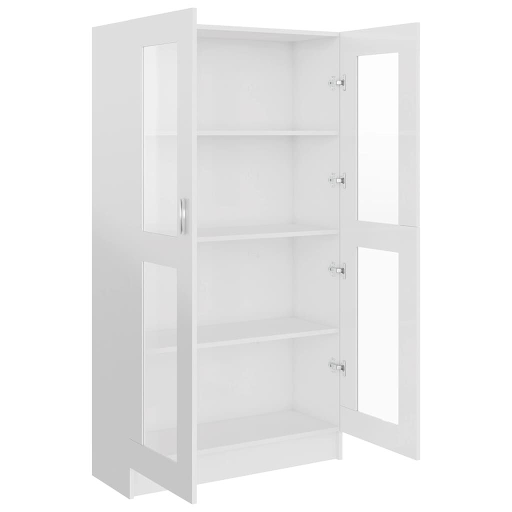 Vitrinekast Hoogglans Wit 82,5x30,5x150 cm - 55% Korting!