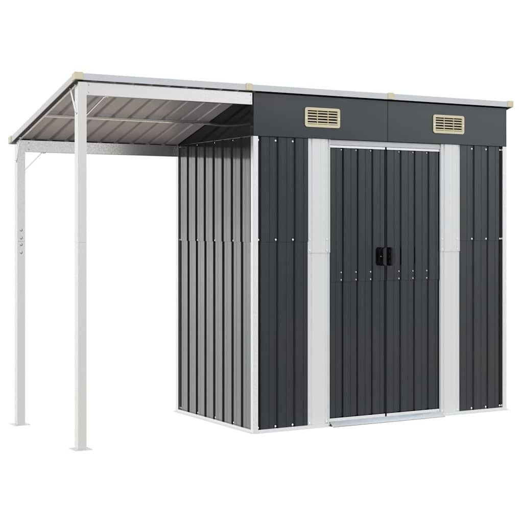 Stevige Tuinschuur met Verlengd Dak 277cm Antraciet - 60% Korting!