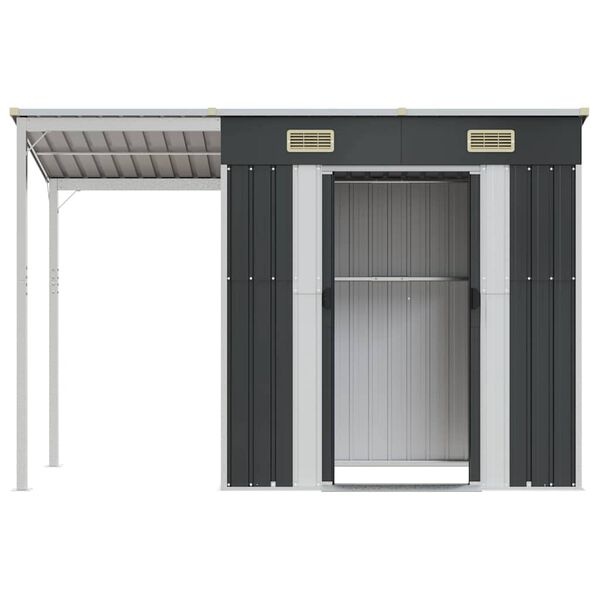 Stevige Tuinschuur met Verlengd Dak 277cm Antraciet - 60% Korting!