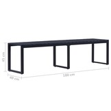 Tuinbank 180 cm PS-plaat zwart - 35% Korting