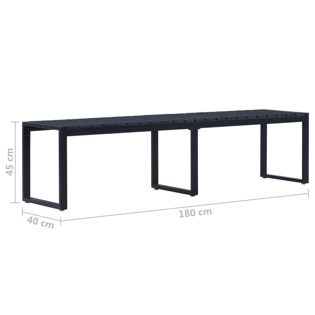 Tuinbank 180 cm PS-plaat zwart - 35% Korting
