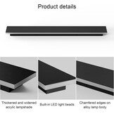 Moderne Zwarte LED Wandlamp 120cm - 3 Kleuren, 34% Korting