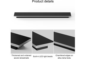 LED Wandlamp Zwart 120CM - 3 Kleurtemperaturen - 40% Korting