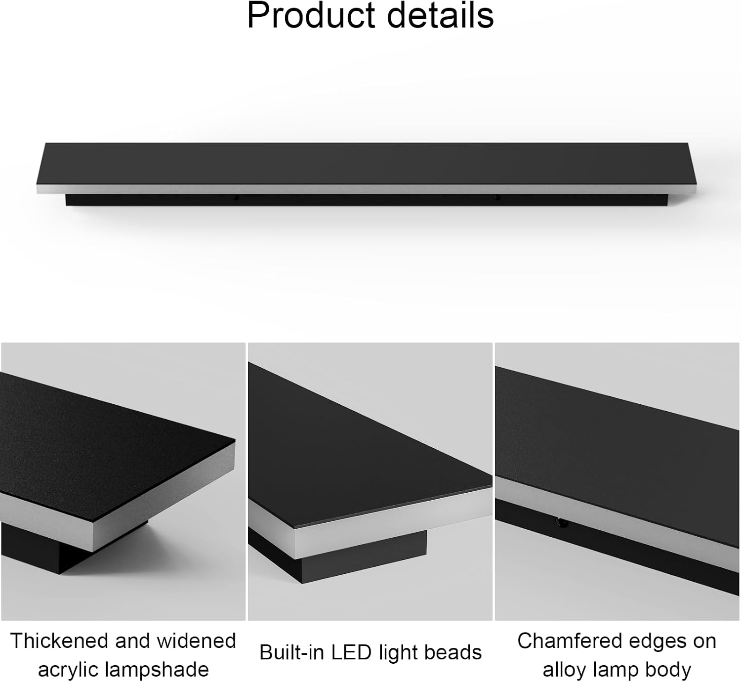 Moderne Zwarte LED Wandlamp 120cm - 3 Kleuren, 34% Korting
