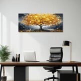 Abstract Canvas Schilderij 'Geluksboom' 120x50 cm - 29% Korting